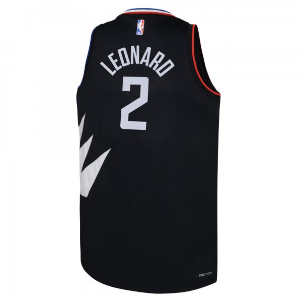 Youth LA Clippers Kawhi Leonard Jordan Brand Black Swingman Jersey - Statement Edition