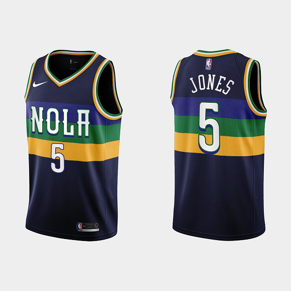 Men's New Orleans Pelicans #5 Herbert Jones 2022-23 City Edition Navy NBA Jersey