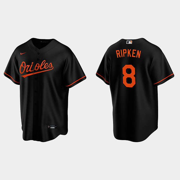 Men's Baltimore Orioles #8 Cal Ripken Jr. Alternate Nike Black MLB Jersey