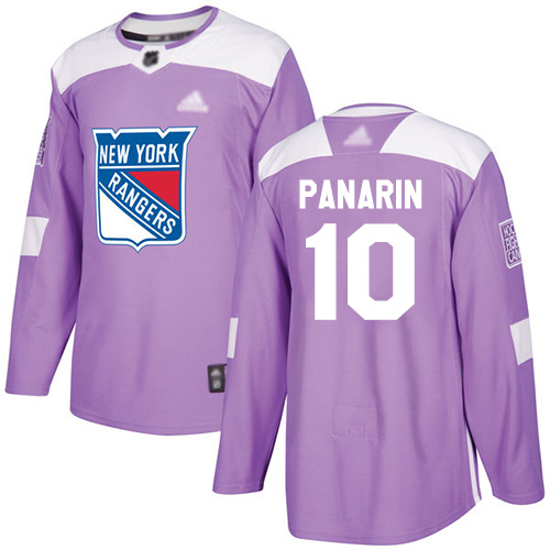 New York Rangers #10 Artemi Panarin Purple Fights Cancer Stitched NHL Jersey