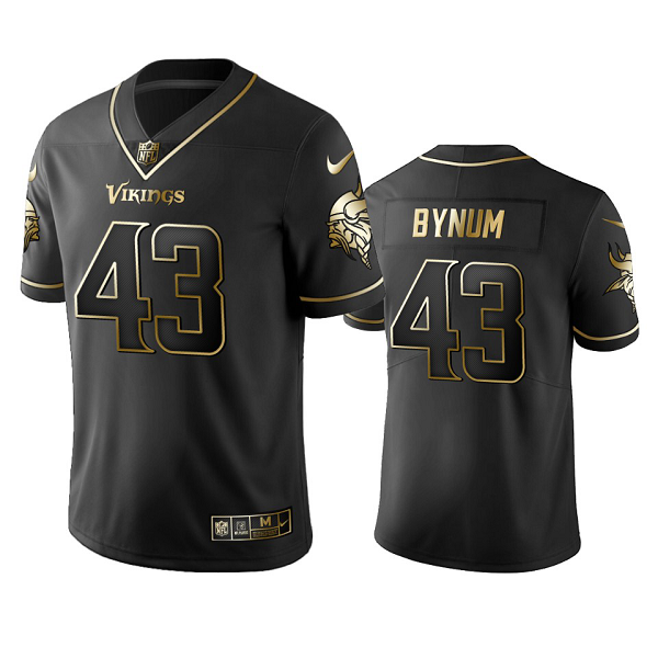 Men's Nike NFL Minnesota Vikings Camryn Bynum #43 Black Golden Edition Vapor Limited Jersey