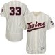 Minnesota Twins #33 Justin Morneau Cream Strip Flexbase Collection Stitched MLB Jersey