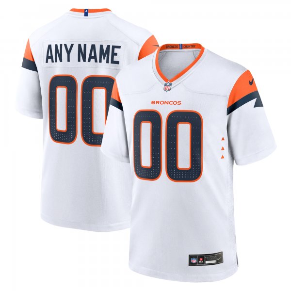 Men's Denver Broncos  Nike White Custom Game Jersey