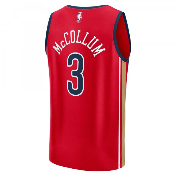 Men's New Orleans Pelicans CJ McCollum Fanatics Red Fast Break Replica Player Jersey - Statement Edition