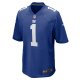 Men's New York Giants Number 1 Dad Nike Royal Game Jersey