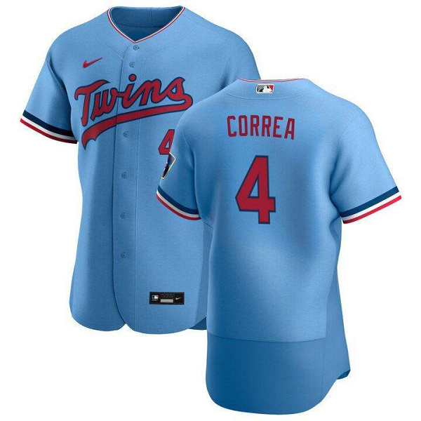 Youth Minnesota Twins #4 Carlos Correa Alternate Powder Blue MLB Jersey