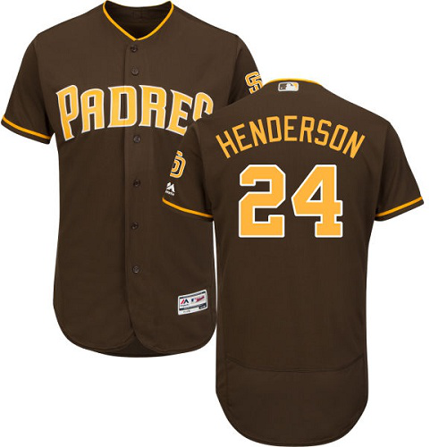 San Diego Padres #24 Rickey Henderson Brown Flexbase Collection Stitched MLB Jersey