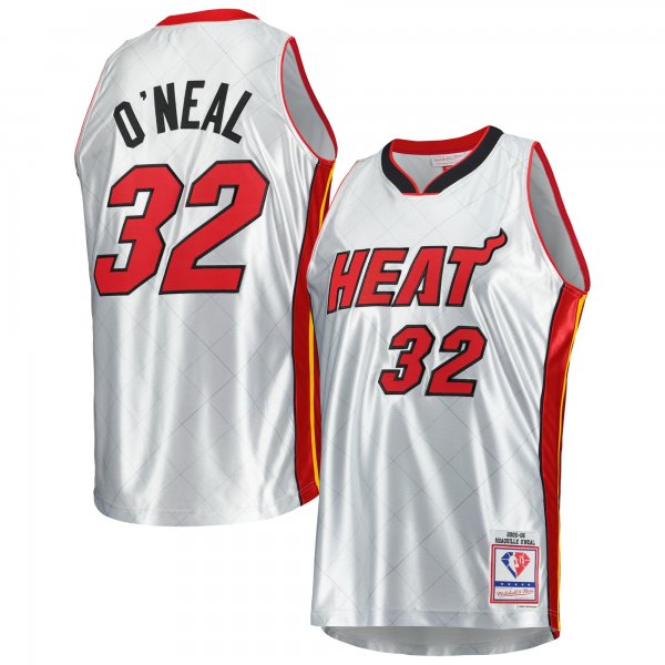 Men's Miami Heat Shaquille O'Neal Mitchell & Ness Platinum 2005/06 Hardwood Classics 75th Anniversary Swingman Jersey