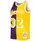 Men's Magic Johnson Magic Johnson Mitchell & Ness Purple/Gold Hardwood Classics 1984/85 Split Swingman Jersey