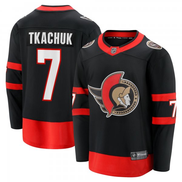 Men's Ottawa Senators Brady Tkachuk Fanatics Black Alternate Premier Breakaway Player Jersey