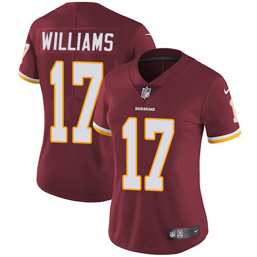 Nike Washington Redskins #17 Doug Williams Burgundy Red Team Color Women's Stitched NFL Vapor Untouchable Limited Jersey