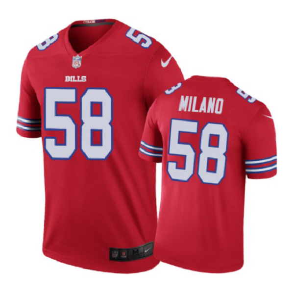 Buffalo Bills #58 Matt Milano Nike color rush Red Jersey