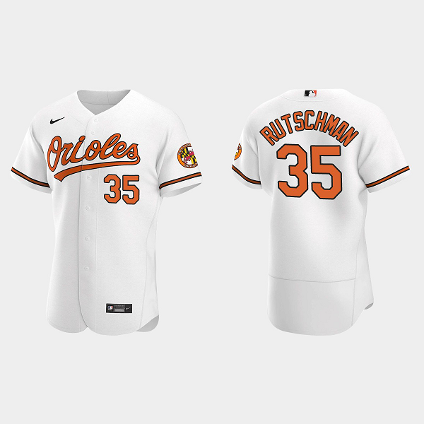 Men's Baltimore Orioles #35 Adley Rutschman Flex Base Home MLB Jersey - White