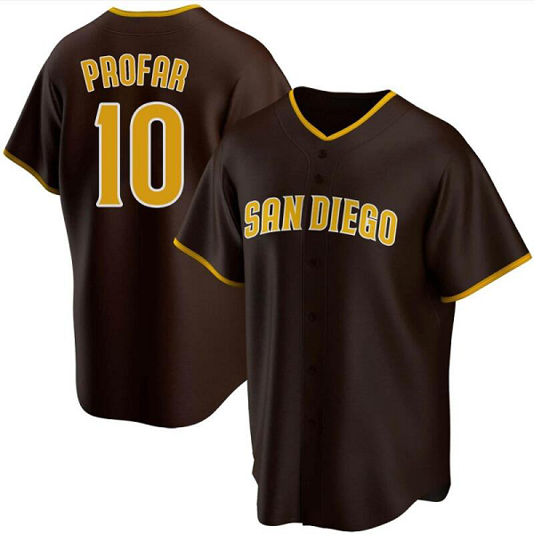 Men's #10 Jurickson Profar San Diego Padres Cool Base Brown Road Jersey