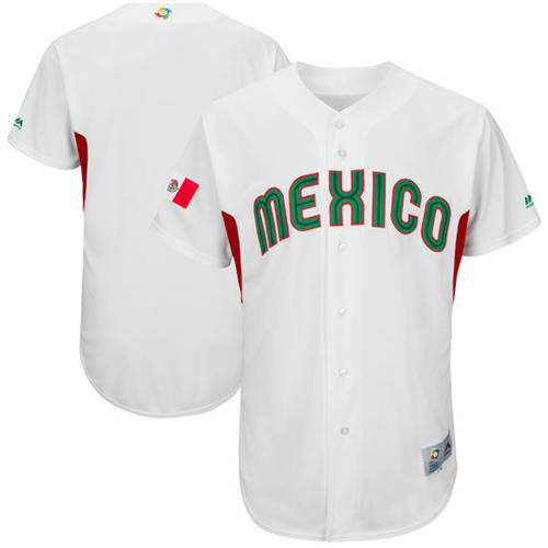 Team Mexico Blank White 2017 World Baseball Classic Stitched MLB Jersey