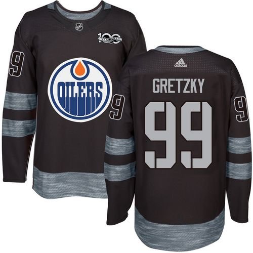 Edmonton Oilers #99 Wayne Gretzky Black 1917-2017 100th Anniversary Stitched NHL Jersey