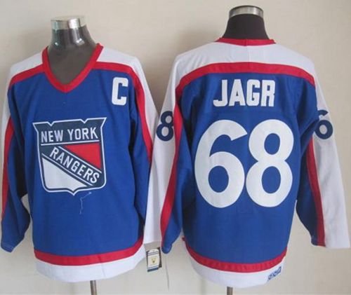 New York Rangers #68 Jaromir Jagr Blue/White CCM Throwback Stitched NHL Jersey