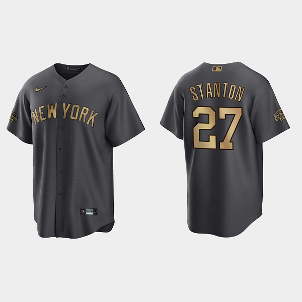 Men's New York Yankees #27 Giancarlo Stanton 2022 MLB All-Star Game Jersey - Charcoal