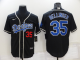 Men's Nike Los Angeles Dodgers #35 Cody Bellinger Black Throwback MLB Cool Base Jersey