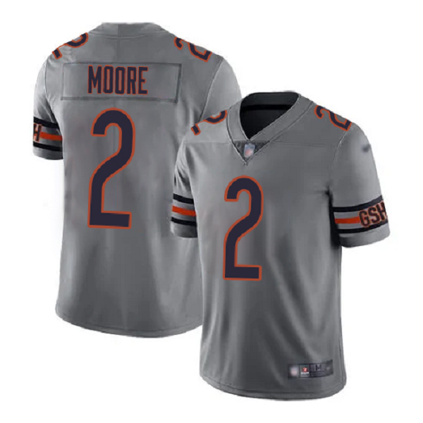 Youth Nike Chicago Bears #2 D.J. MOORE Silver Vapor Limited NFL Jersey