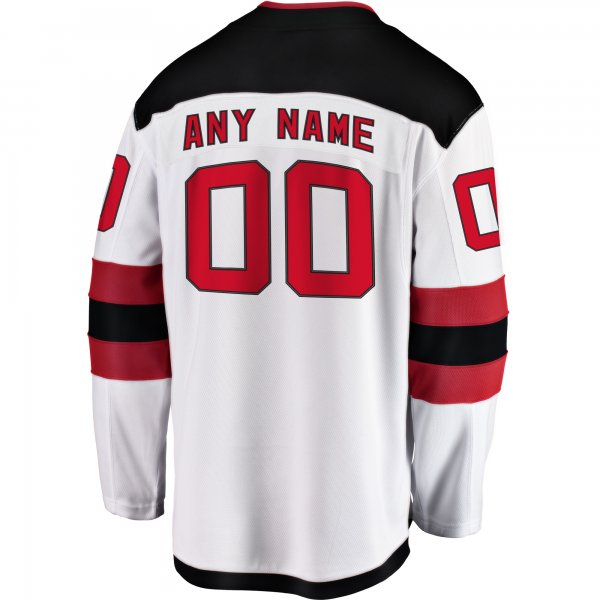 Men's New Jersey Devils Fanatics White Away Breakaway Custom Jersey