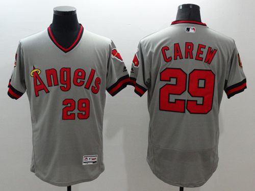 Los Angeles Angels of Anaheim #29 Rod Carew Grey Flexbase Collection Cooperstown Stitched MLB Jersey