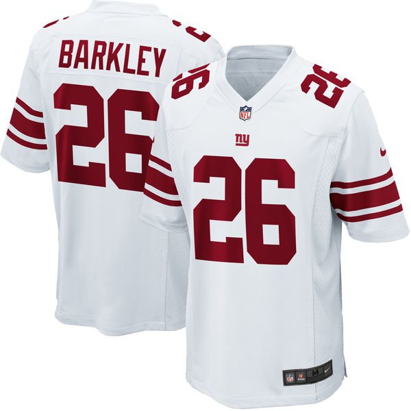 Youth Nike New York Giants #26 Saquon Barkley White 2018 NFL Draft Pick Game Jersey