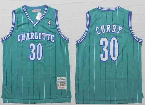 Men's Charlotte Hornets #30 Dell Curry Light Blue Throwback Stitched NBA Jersey