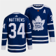 Men's Toronto Maple Leafs Black #34 Auston Matthews Blue 2022 Reverse Retro NHL Jersey