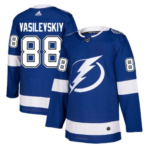 Men's Adidas Tampa Bay Lightning #88 Andrei Vasilevskiy Blue Home Stitched NHL Jersey