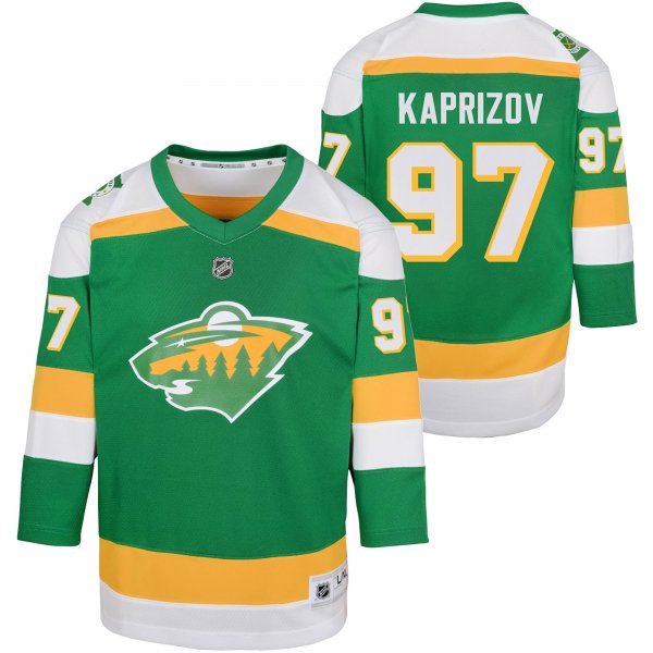 Youth Minnesota Wild #97 Kirill Kaprizov Green 2023/24 Alternate Replica Player Jersey