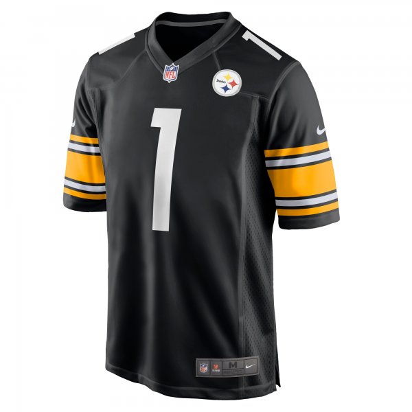 Men's Pittsburgh Steelers Number 1 Dad Nike Black Game Jersey