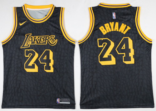 Nike Men's Los Angeles Lakers #24 Kobe Bryant Black Swingman City Edition NBA Jersey