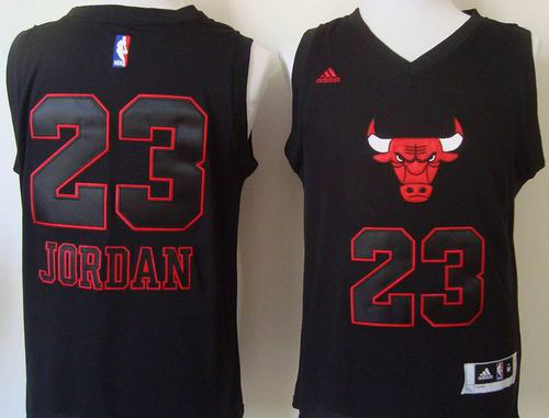 Men's Chicago Bulls #23 Michael Jordan Black New Fashion Stitched NBA Jersey