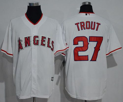 Los Angeles Angels of Anaheim #27 Mike Trout White New Cool Base Stitched MLB Jersey