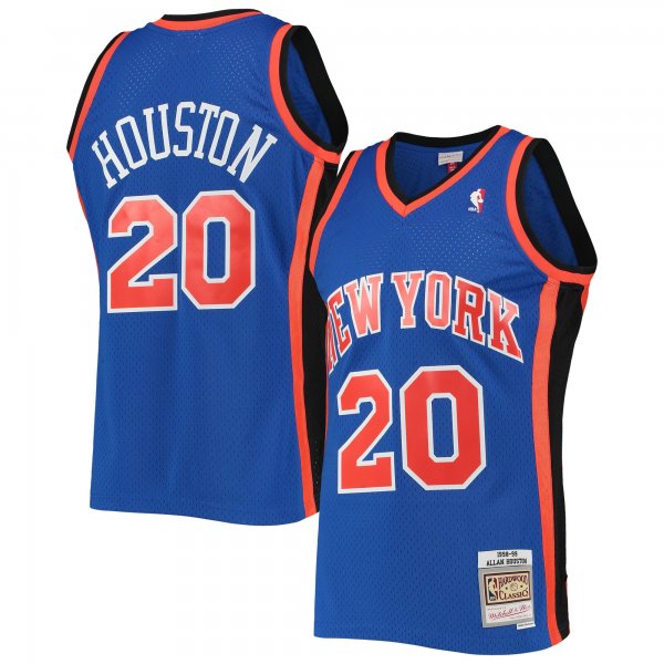 Men's New York Knicks Allan Houston Mitchell & Ness Blue Hardwood Classics Swingman Jersey