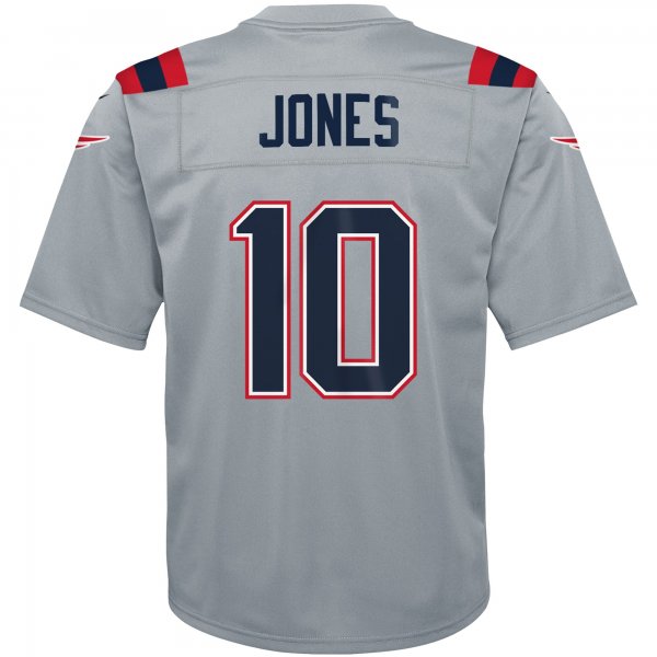 Youth New England Patriots Mac Jones Nike Gray Inverted Game Jersey