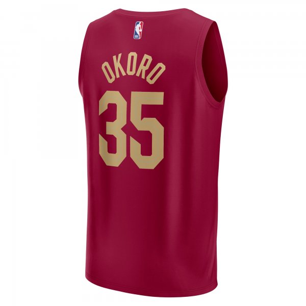 Men's Cleveland Cavaliers Isaac Okoro Fanatics Wine Fast Break Replica Jersey - Icon Edition