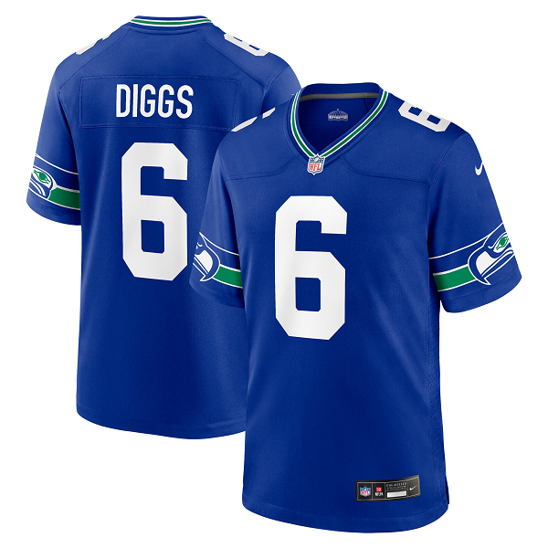 Men's Seattle Seahawks #6 Quandre Diggs Nike Royal Throwback Player Limited Jersey