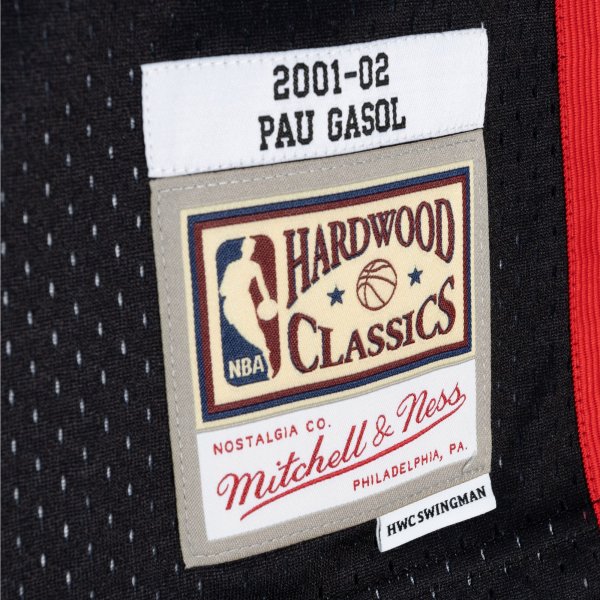 Men's Memphis Grizzlies Pau Gasol Mitchell & Ness Black/Turquoise Hardwood Classics 2001/02 Split Swingman Jersey