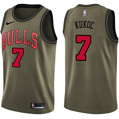 Men's Nike Chicago Bulls #7 Tony Kukoc Green Salute to Service Swingman NBA Jersey