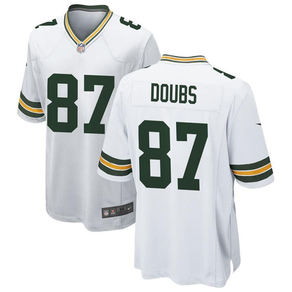 Men's Green Bay Packers Nike White #87 Romeo Doubs Game Jersey