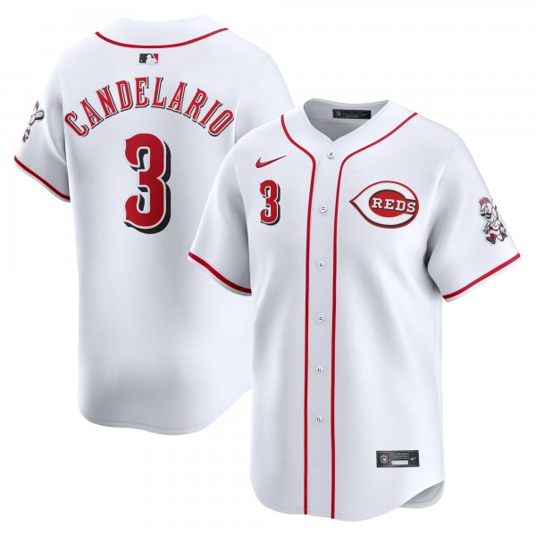 Men's Cincinnati Reds Jeimer Candelario Nike White Home Limited Player Jersey