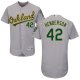 Oakland Athletics #42 Dave Henderson Grey Flexbase Collection Stitched MLB Jersey