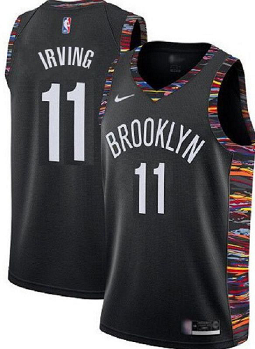 Men's Nike Brooklyn Nets #11 Kyrie Irving Black The City Swingman NBA Jersey