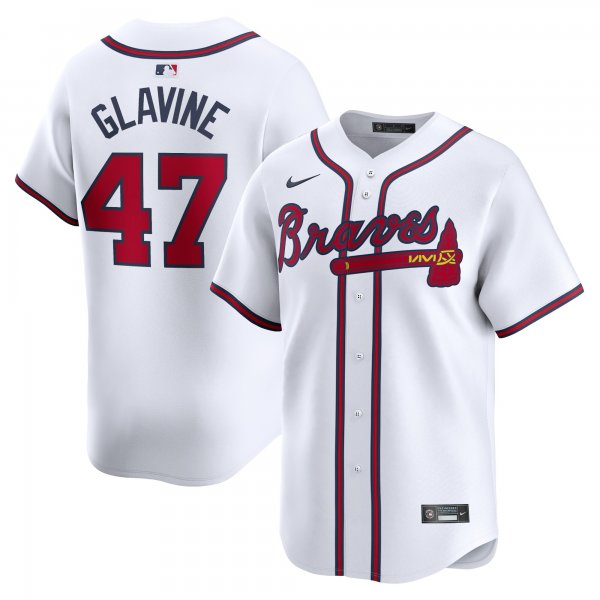 Men's Atlanta Braves #47 Tom Glavine Nike White Home Limited Player Jersey