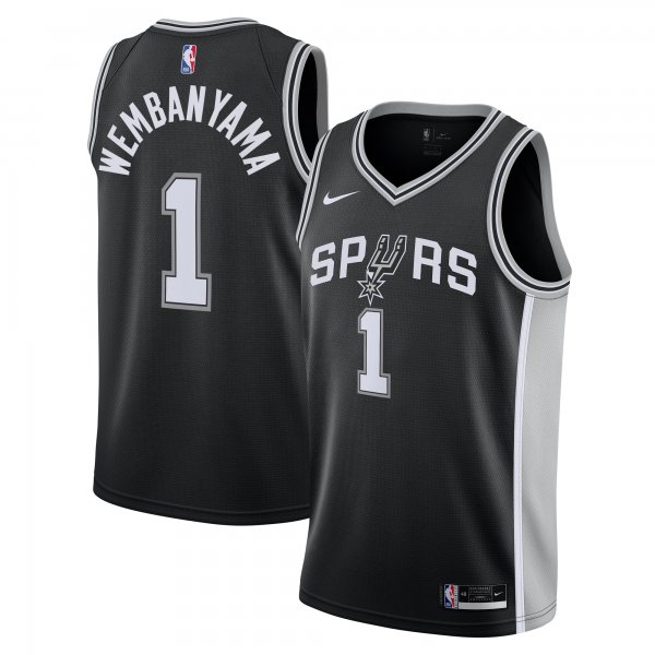 Youth San Antonio Spurs Victor Wembanyama Nike Black Swingman Jersey - Icon Edition