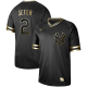 New York Yankees #2 Derek Jeter Black Gold Stitched MLB Jersey