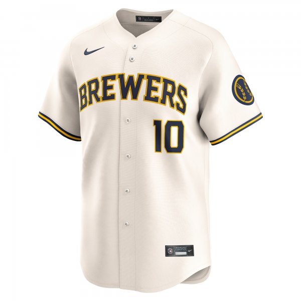 Men's Milwaukee Brewers Sal Frelick Nike Cream Home Limited Player Jersey