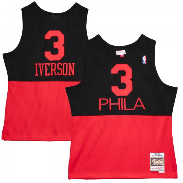 Men's Philadelphia 76ers Allen Iverson Mitchell & Ness Black 2003/04 Hardwood Classics Reload 2.0 Swingman Jersey